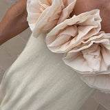 3D Flower Patchwork Sleeveless Backless Elegant Sexy Party Maxi Dress