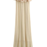 3D Flower Patchwork Sleeveless Backless Elegant Sexy Party Maxi Dress