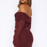 In Too Deep Long Sleeve Knit Top Burgundy
