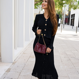 Gala - V-Neck Knitted Top & Skirt Two-Piece Set