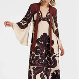 Grenadilla Print Satin Dress