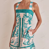 Trendy Casual Printed Spaghetti Strap Mini Dress