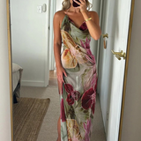 Isla | Backless Chiffon Maxi Dress
