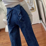 Stretch Jeans With Bow At Back