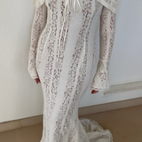 Jovie - Off-Shoulder Crochet Lace Maxi Dress