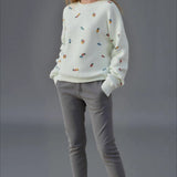Embroidered Floral Crewneck Sweater