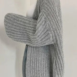 Chic Oversized Lantern Sleeve Cardigan