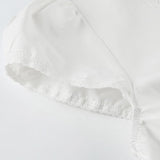 Lace Paneled Ruched Puff Sleeve Tie Blouse