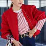 Cropped Sports Bomber Jacket