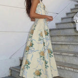 Elegant Printed A-Line Floral Dress