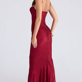 Crocodile Print Strapless Layered Bodycon Party Dres