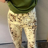 Retro Leopard Straight Baggy Jeans