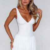 Guessing Games Mesh Mini Dress White