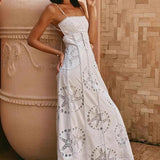 Backless Lace-Up Boho Dress