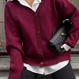 Solid Color Buttoned Sweater