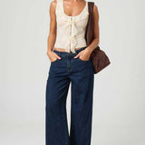 Chic Ruffle Detail Lace Up Corset Tank Top