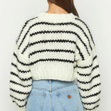 Striped Knit Pullover Sweater