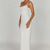 Backless Spaghetti Strap Bodycon Maxi Dress