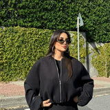 Cropped Sports Bomber Jacket
