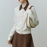 Casual Solid Knit Sweater Cardigan