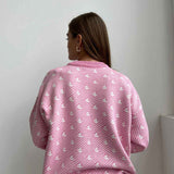 Sailboat Pattern Crew Neck Knit Sweater