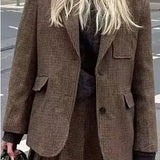 Houndstooth Single-Breasted Blazer