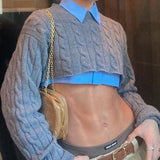 Layered Style Cable Knit Sweater