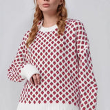 Strawberry Jacquard Knit Sweater