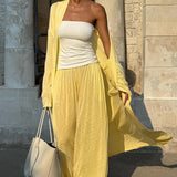 Casual Long Cardigan with Lantern Pants Two Piece Pants Set