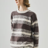 Loose Fit Round Neck Striped Sweater