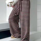 Striped Knit Thickened Casual Pants