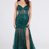 Sequin V-Neck Elegant Long Evening Party Dress