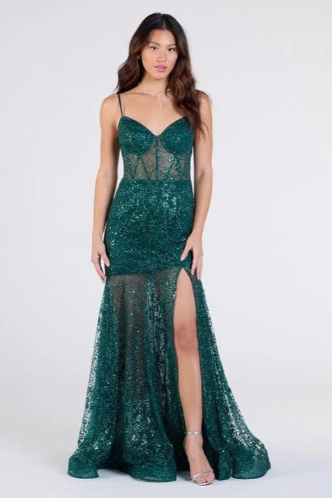 Sequin V-Neck Elegant Long Evening Party Dress