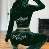 Relaxed Solid Crystal Crop Two Piece Set