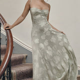 Lace Tie-Strap Romantic Maxi Dress