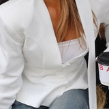 Slit V-Neck Slim Fit Blazer