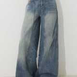 High Waist Loose Wide Leg Sickle Jeans