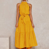 Polka Dot Halter Strapless Vacation Sundress