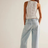 Vintage Washed Wide Leg Jeans