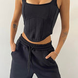Tank Asymmetrical Hem Three Piece Set
