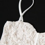 Lace Ruffle Hem Bodycon Cocktail Dress