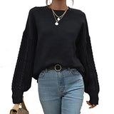 Loose Soft Chunky Knit Long Batwing Sleeve Pullover Sweater