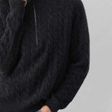 Cable Knit Half Zip Sweater