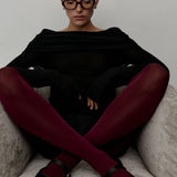 One Shoulder Fitted Knit Sweater