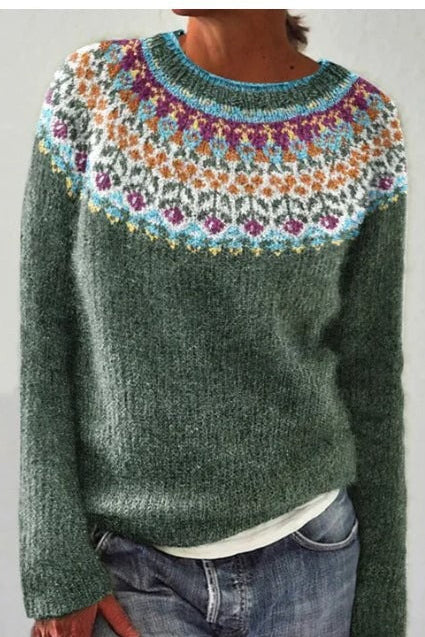 Trendy Color Block Pullover Sweater