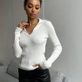 Slim Fit Polo Knit Sweater