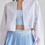 Cropped Zip-Up Athletic Jacket