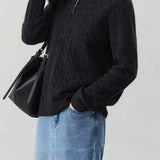 Cable Knit Half Zip Sweater