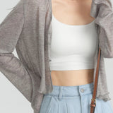 Tencel V-Neck Cropped Cardigan