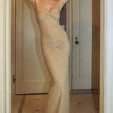 Strapless Backless Mermaid Maxi Dress